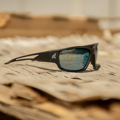 EDGE Kazbek Wrap-Around Safety Glasses, Anti-Scratch, Non-Slip, UV 400, Military Grade, ANSI/ISEA & MCEPS Compliant - color: Black Frame