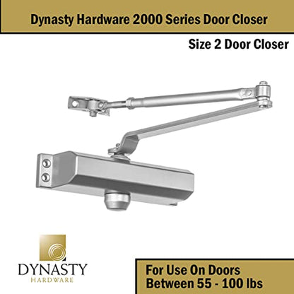 Dynasty 2000 Series Door Closer, Sprayed Aluminum, Spring 2 - color: Sprayed Aluminum