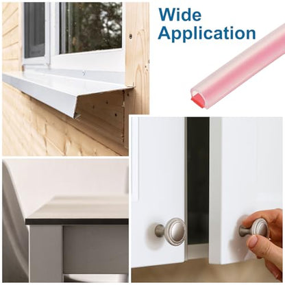 PATIKIL Silicone Weather Stripping Door Seal, 9.8 ft D Shape Weather Stripping Self Adhesive Door Seal Strip for Door Frame, Window Sealing, Large Gap, 5/16" Wx5/128 Tx15/64 H, Clear/Red - size: 9.8 ft Long, 5/16"Wx5/128"Tx15/64"H