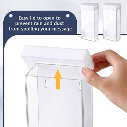 Remerry 1 Pack 4 x 9 Inch Outdoor Brochure Holder with Lid, White - color: White