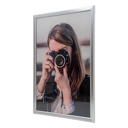 27'' x40'' LED Poster Frame, Flip Open Light Box Sign 18W with Aluminum Frame, Backlit Advertising Light Box for Menu Poster Retail Store Display, Silver - color: Silver, size: 27" x 40"