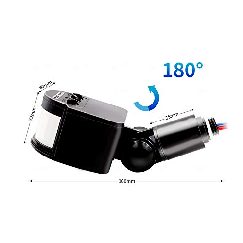 LED Outdoor 110-220V Infrared PIR Motion Sensor Detector Wall Light Switch 180°1pc