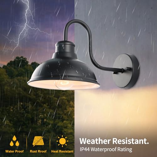 12" Barn Lights Outdoor Gooseneck Large Exterior Lighting Fixtures - size: 11.75*9.5*16 inches