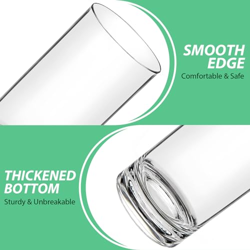 HIGIINC 17 OZ Plastic Cups Reusable Unbreakable Plastic Drinking Glasses Set of 12，Highball Plastic Tumblers & Water Glasses, Acrylic Glasses Drinkware Iced Tea Glasses BPA Free, Dishwasher Safe
