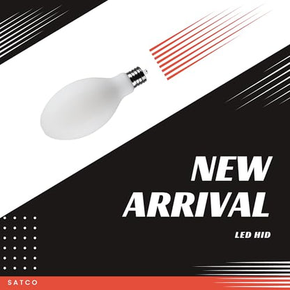 Satco S13194 62W LED HID Replacement Bulb, 5000K Natural Light, 10,000 Lumens, EX39 Mogul Extended Base, White Finish, 80+ CRI, Non-Dimmable, for Industrial and Commercial Fixtures