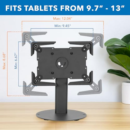 Mount-It! Universal Tablet Countertop Stand, Secure Kiosk Mount, Black - color: Black