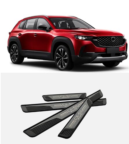 Carbon Fiber Door Sill Protector for Mazda CX-50 CX50 2023 2024, Door Entry Guard Scuff Plate Trim Cover Accessories, Auto Interior Accessory Kick Panels 4pcs set