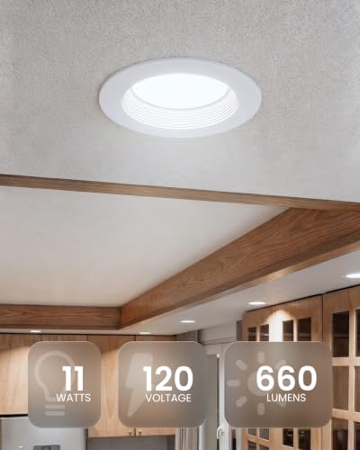 Sunco 10 Pack 4 Inch Retrofit LED Recessed Light, 11W=60W, 5000K Daylight - color: 5000K