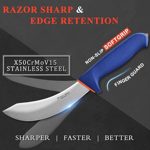 Butcher Knife Set, 5 PCS Stainless Steel with Sharpener - style: 5PCS Knife Set