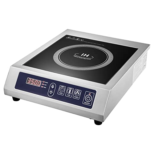 Commercial Induction Cooktop,3500W/ 240V Portable Electric Countertop Burner with Stainless Steel Housing, Durable Commercial Induction Hot Plate for Hotel Restaurant School