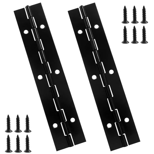 2Pcs 6 Inch Heavy Duty Piano Hinges, Black - size: 6 Inch