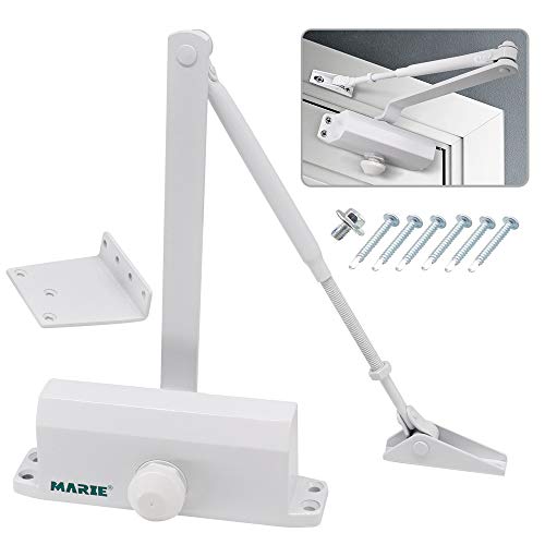 Marie Automatic Door Closer,Size 2 Adjustable Closing Speed Door Closer for 55-99lbs Residential and Commercial Light Doors - color: White, size: Size 2