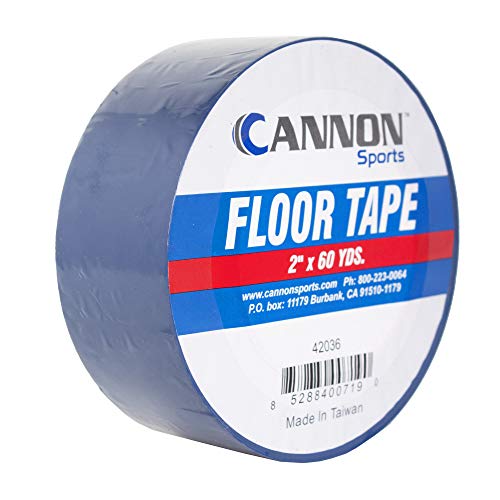 Cannon Sports Heavy Duty Vinyl Floor Marking Tape - 2 Inches x 180 Feet - Tough Floor Tape for Marking, Safety, Pickleball Court Lines - Strong Adhesion on Concrete, Wood & Vinyl Surfaces (Blue)