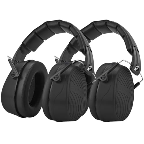 ZOHAN 019 Noise Cancelling Headphones for Adult - NRR 28dB Hearing Protection for Working, Shooting, Mowing, Autism - color: 2 Pack-black+black