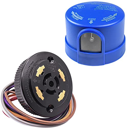 HQRP Photocell Sensor w/Dimming Receptacle, Outdoor Light Switch Socket, Dusk to Dawn Photoelectric Control Twist Lock Plug Base for Led Barn Light, Door Lights, Street Light, Parking Lot Light etc. - size: Sensor w/ Dimming Receptacle