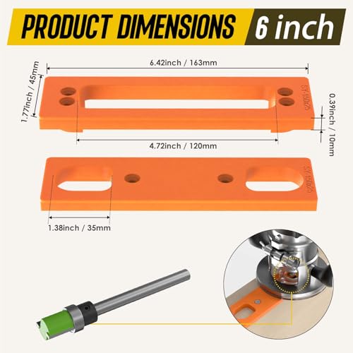 6 Inch Hidden Door Hinge with Slotting Jig Installation Kit