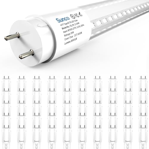 Sunco 50 Pack 4 Foot T8 LED Tube Light Bulbs, 24W, 5000K, Ballast Bypass - size: 50 Pack