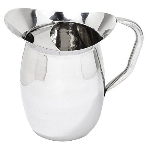Update International (BP-3G) Stainless Steel Bell Pitcher with Ice Guard, 3 quart capacity, Stainless Steel - size: 96 Ounces, style: Pitcher w/Ice Guard