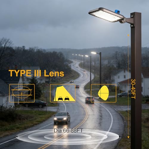 4Pack 240W LED Parking Lot Light 60000lm(250LM/W) Arm Mount LED Pole Lights Outdoor IP65 Waterproof 5000K Commercial LED Area Security Light with Smart Photocell for Roadways,Yard,Stadium