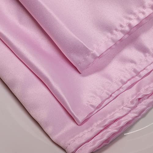Your Chair Covers - 10 Pack 20 Inch L'Amour Satin Napkins Pink, Oversized, Double Folded and Hemmed Table Napkins for Restaurant, Bistro, Wedding, Thanksgiving and Christmas - color: Pink