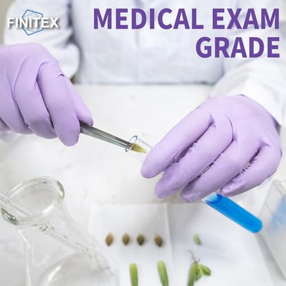 FINITEX Nitrile Disposable Latex-Free Gloves Purple 5mil 100PCS Cleaning - color: Purple (Small 100)