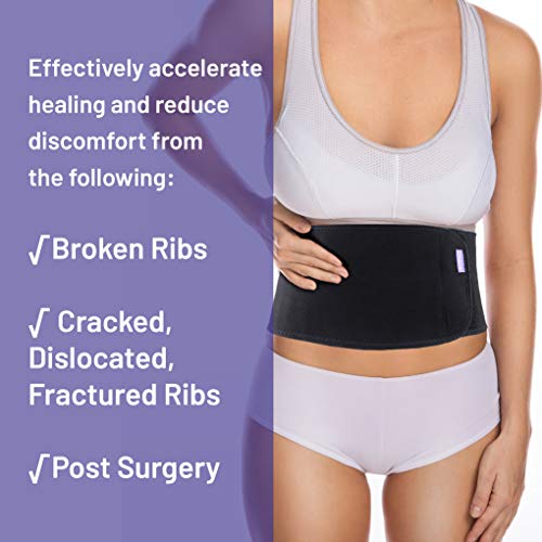 Everyday Medical Broken Rib Brace for Men & Women - Bamboo Charcoal Rib Protector, Post-Surgery Chest Compression Wrap for Cracked, Fractured, Dislocated, Broken or Bruised Ribs - Large - size: Large (Pack of 1)