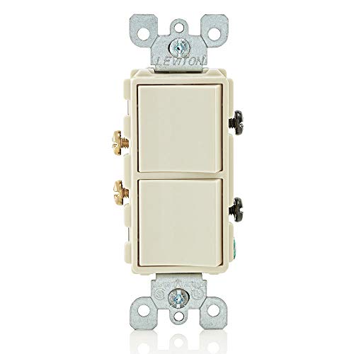 Leviton 15 Amp, 120/277 Volt, Decora Single-Pole, AC Combination Switch, Commercial Grade, Grounding, 5634-I, Light Almond - color: Light Almond