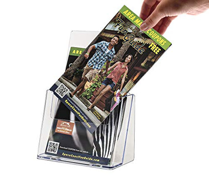 Bifold Brochure Holder 6" Slant Back Clear Acrylic Countertop Ad Display Stand by Marketing Holders