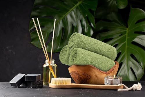 Salon Towels – Pack of 24 (16"x27") 100% Cotton Ring Spun (Not Bleach Proof) Ultra Soft, Highly Absorbent Hand Towels – Bulk for Spa, Gym & Salon (Sage Green) - color: Sage Green