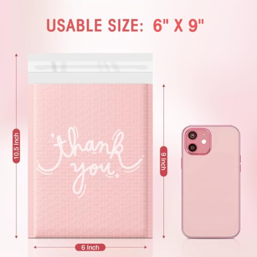 Cozymood Bubble Mailers 6x10 Inch Pink 100 Pack Waterproof Bubble Mailer - color: Thank You, size: 6x10" 100PC