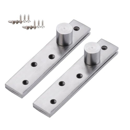 360 Degree Door Pivot Hinge, Tiberham 2Pcs Stainless Steel Rotation Hidden Door Centre Shaft Pivot Hinges, Heavy Duty Concealed Rotating Door Hinge with Fixing Screws (3 x 0.7 Inches)