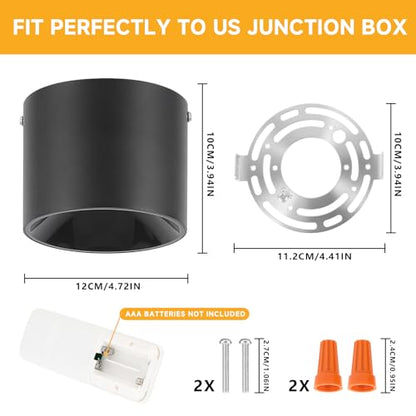5CCT LED Ceiling Spotlight CRI 97+ Modern Cylinder Light Ceiling Mount - color: Black, size: 1 Pack – Adjustable 2700K–6000K
