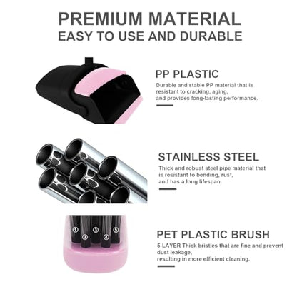 Pink Broom and Dustpan Combo Set, 51" Long Handle Broom - color: Pink