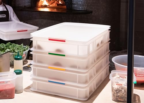 Araven Dough Box Lid, Polypropylene Cover for Dough Boxes and Food Storage Containers, Use in Commercial or Home Kitchen, 24 x 16 Inches, 5 Count, White