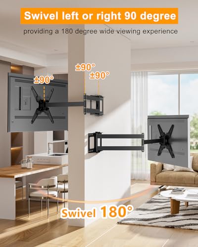 48" Extension Long Arm Rotating TV Wall Mount 26-65”TV by WHYFONE - size: Fit 26-65" TVs