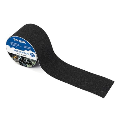 Heavy Duty 4in x 40ft Black Anti Slip Tape, 80 Grit Waterproof Non Skid Grip Tape Roll for Stairs, Ramps, Decks, Boat Decks, Floors, Warehouses & Outdoor Use - size: 4'' x 40 FT