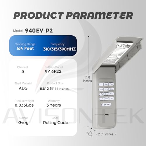 940EV-P2 Universal Chamberlain Garage Door Opener Keypad