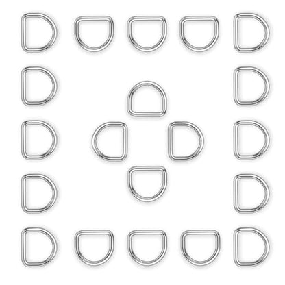 BEYOURD Metal D Rings, Heavy Duty 304 Stainless Steel Welded Dee Rings - color: Id 25mm, size: WD 5mm