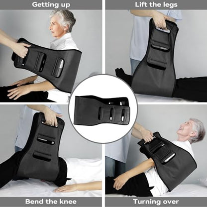 Transfer Belt Transfer Sling for Elderly, Lift Assist Gait Belt for Seniors - color: Black