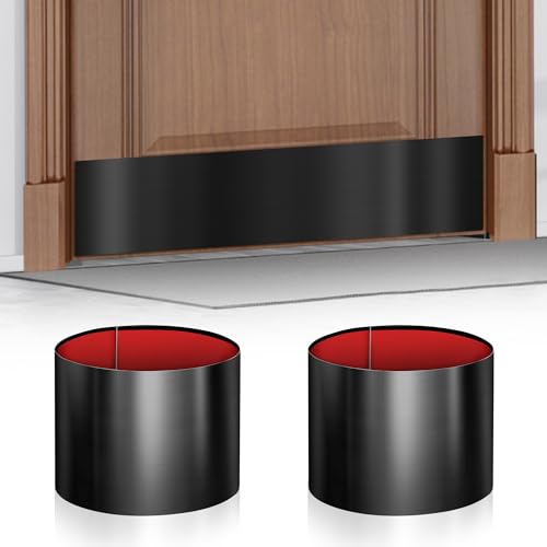 2 PCS 8" x 34" Self Adhesive Brushed Door Kick Plate for 36" Door Bottom - color: Brushed Black, size: 2 PCS