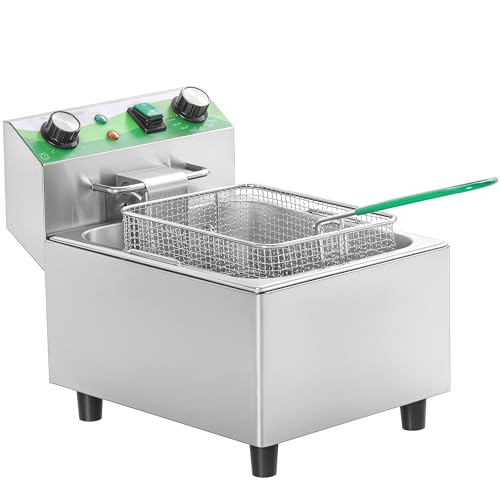 NUPANT Electric Deep Fryer with Timer 10L/10.6QT Commercial Deep Fryer with Basket and Lid, Temp Control, 1700W/110V Stainless Steel Single Oil Fryer Countertop Fryer for Home and Restaurant Use - size: 10L