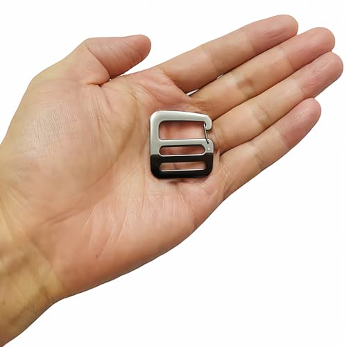 Zinc Alloy G Hook Wave Buckles with Adjustable Spring Door, Tactical Carabiner Backpack Strap Clip Buckle Adjustable Webbing G Shaped Belt Bag Buckle Clips Replacement for 0.7" Belt - color: Dark Grey