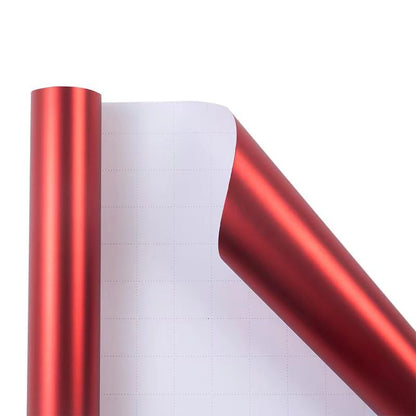 ZINTBIAL Metallic Red Wrapping Paper Roll with Cut Lines - Solid Red Holiday Gift Wrap for Graduation, Christmas, Birthdays, Baby Shower, Wedding - 17.5 in x 33 ft (48 sq. ft), Easy to Cut - color: Metallic-Red