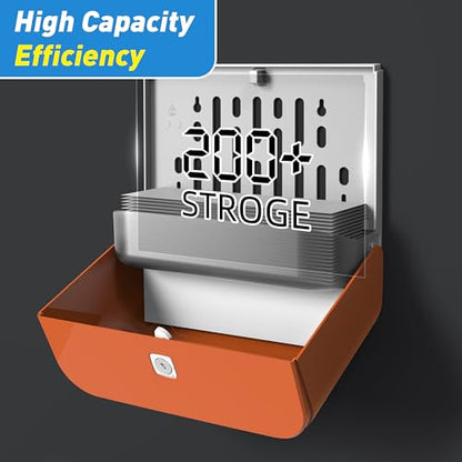 Commercial Paper Towel Dispenser Wall Mount with Lock 1 Pack,Universal Multifold Tri Fold Paper Hand Towel Holder,Compact Toilet Tissue Dispensers for Bathroom Kitchen Office (Orange) - color: Orange