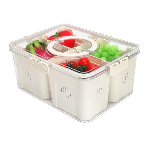 Fruit Storage Containers for Fridge with Lid and Handle, Veggie Tray Bins - color: High-4 Colanders