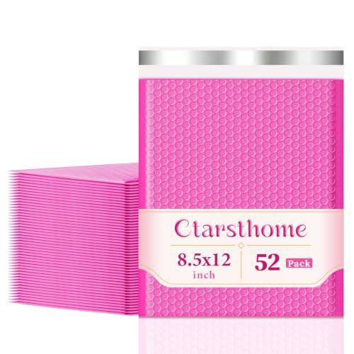 Bubble Mailers 52 Pack 8.5x12inch Rose Poly Mailers Self-Seal Padded Envelopes Waterproof Bubble Opaque Padded Mailers Shipping Bags for Businesses to Pack and Mail Jewelry Cosmetics - size: 8.5x12-52pack