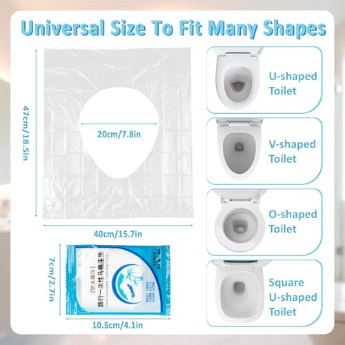 RAINFLOW Disposable Toilet Seat Covers - 60 Pack Waterproof Plastic Covers