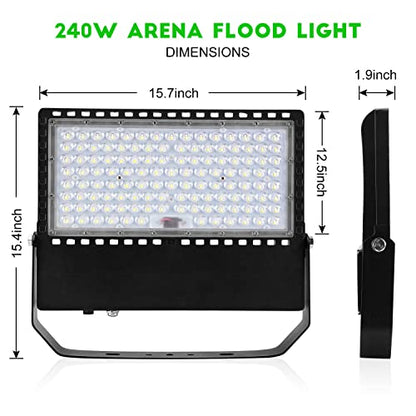 Juyace 36000Lm 240W Led Stadium Outdoor Flood Light Area Lighting for Sport - size: 240W 1 Pack