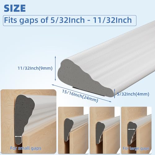 Wedge-Shape Window Weather Stripping Door Frame Seal 2Pcs×196” White - color: White, size: 2pcs×196“