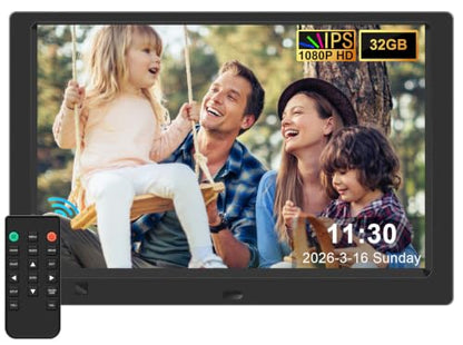 10.1-Inch 1080P IPS Digital Picture Frame, No WiFi or App Required